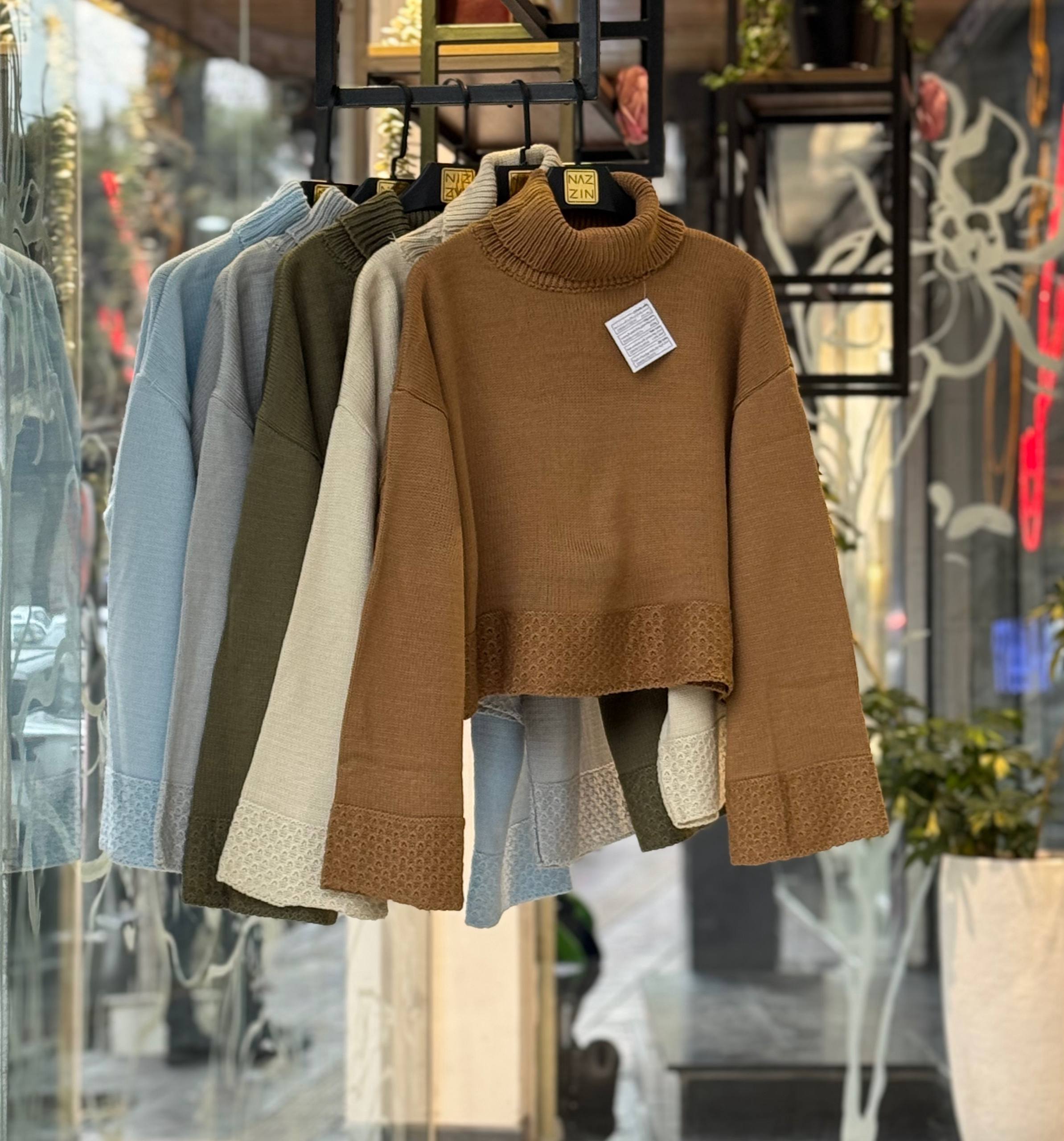 شومیز بافت یقه اسکی کوتاه DW0002